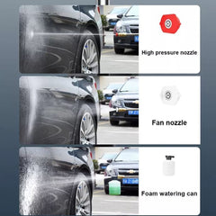 Cordless Car Washer High Pressure Gun - Car Washing 48V Rechargeable Electric Pressure Washer Gun Bike, Car Washing Pump, Portable Car Washer with Adjustable 3 in 1 Nozzle and 5M Pipe. Black GenzVybs
