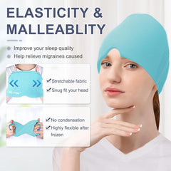 Migraine Relief Cap for Migraines, Headaches, Sinuses, Tension Relief Headache Relief Cap Hot and Cold Therapy Relaxing Thermax Migraine Cap, Migrane Relaxing Cap - Multicolor GenzVybs